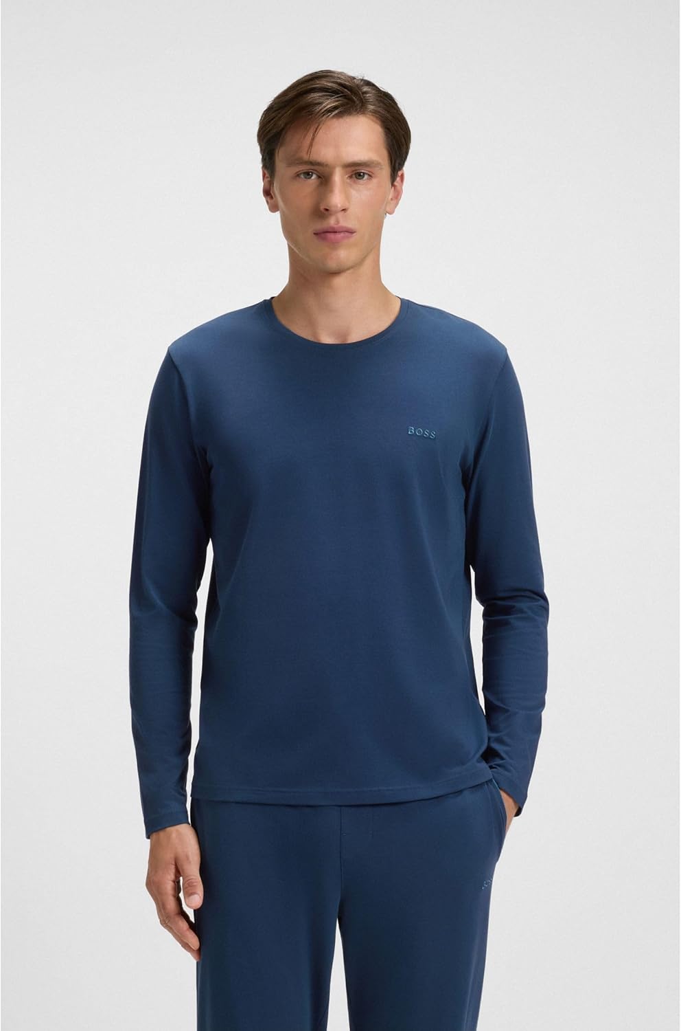 BOSS Herren Mix&Match Ls-Shirt R 10259900 Loungew_Longsleeve XS Open Blue, XS Open Blue