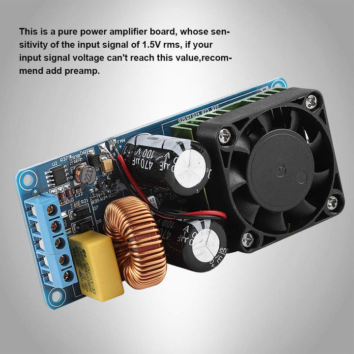 IRS2092S Digitalverstärkerplatine, 500 W Mono-HiFi-Leistungsverstärkermodul Klasse D mit Schaltkreis