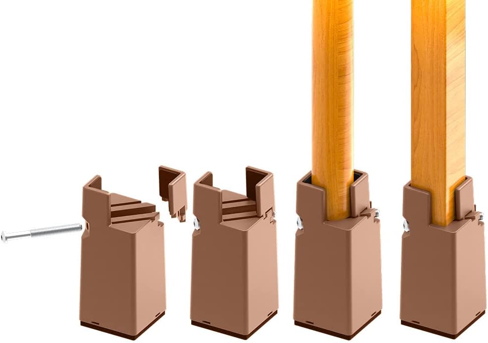 RCHYFEED Verstellbare Betterhöhung Möbelerhöhung 10cm mit Schraubklemme, Betterhöher 4 Zoll Schwerla