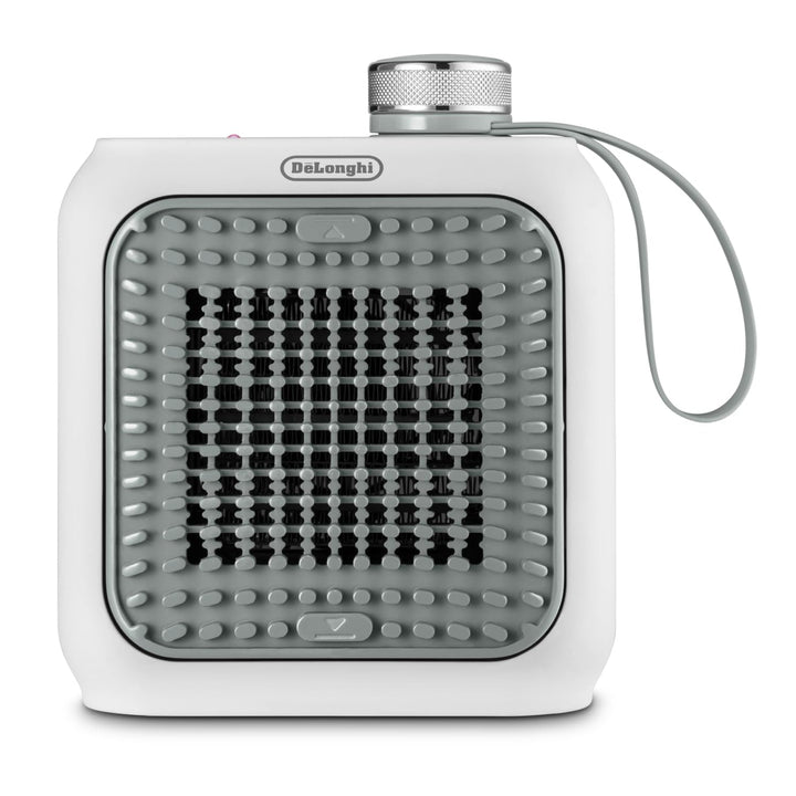 De'Longhi Capsule Desk Keramik-Heizlüfter HFX10B03.GR, leiser Mini-Schnellheizer, ausrichtbarem Gitt