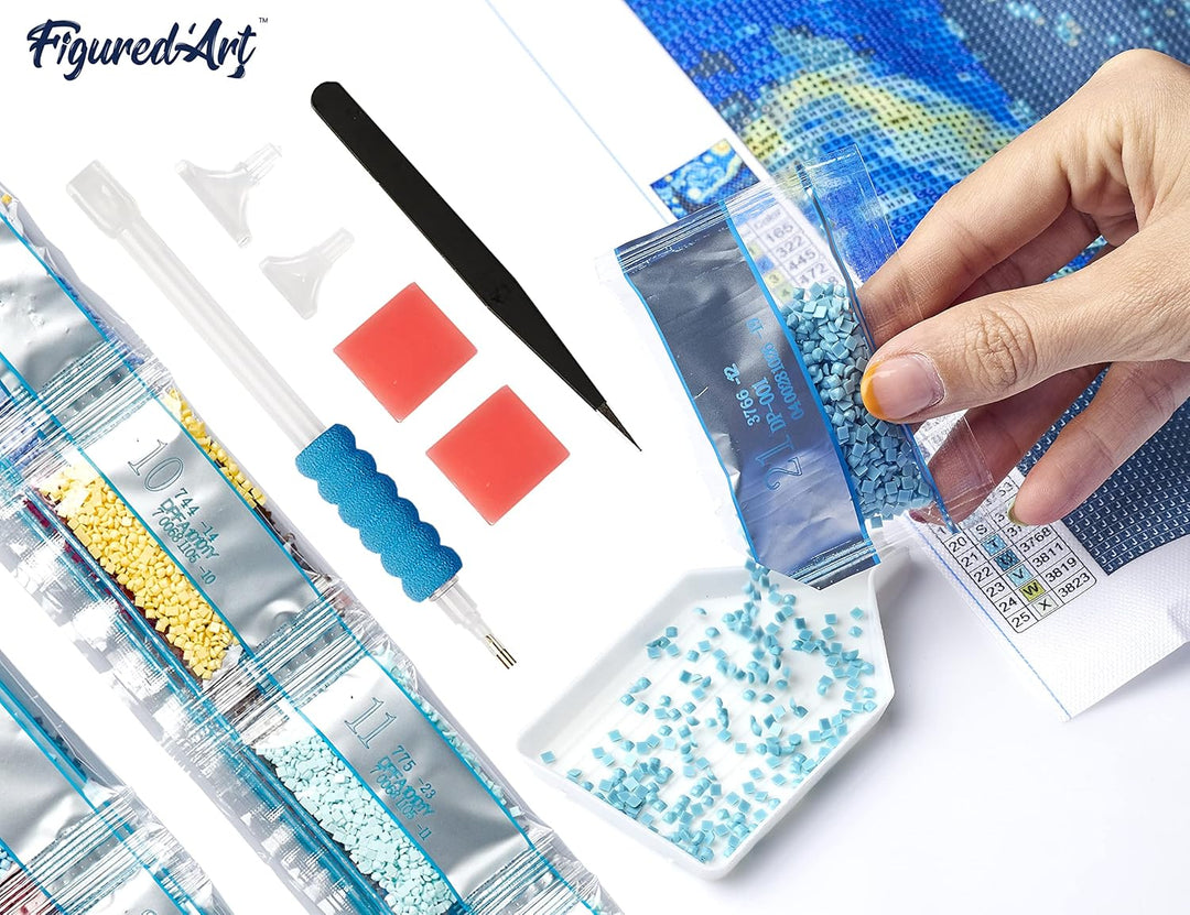 Figured'Art Diamond Painting Erwachsene 40x50cm Ganze Leinwand gerollt Papageien in der Malerei 5D B