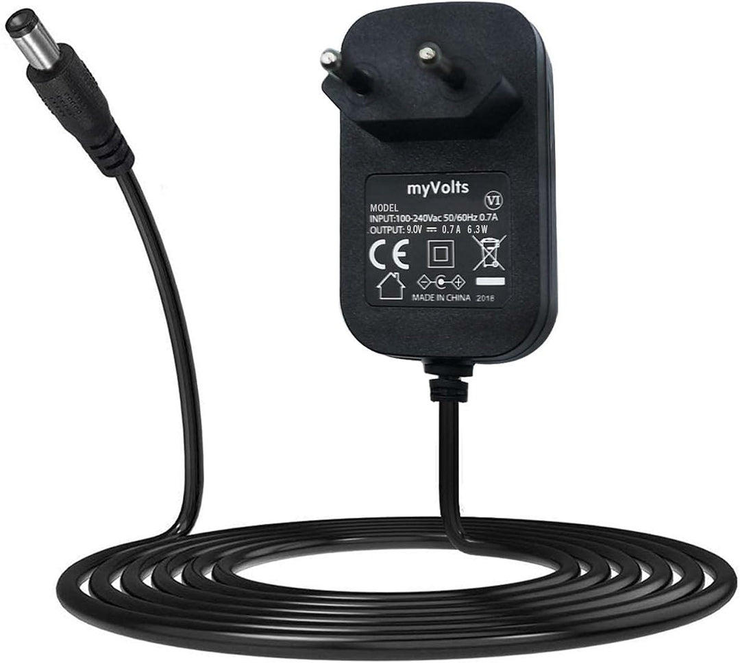 MyVolts 9V EU-Netzteil kompatibel mit Horizon Syros Crosstrainer - mit Verlängerungskabel und Inline