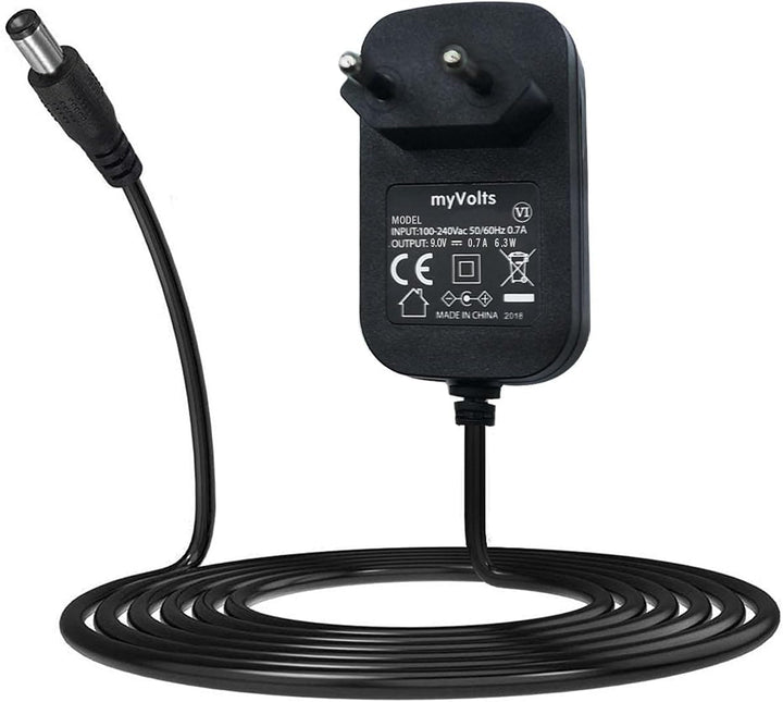 MyVolts 9V EU-Netzteil kompatibel mit Horizon Syros Crosstrainer - mit Verlängerungskabel und Inline