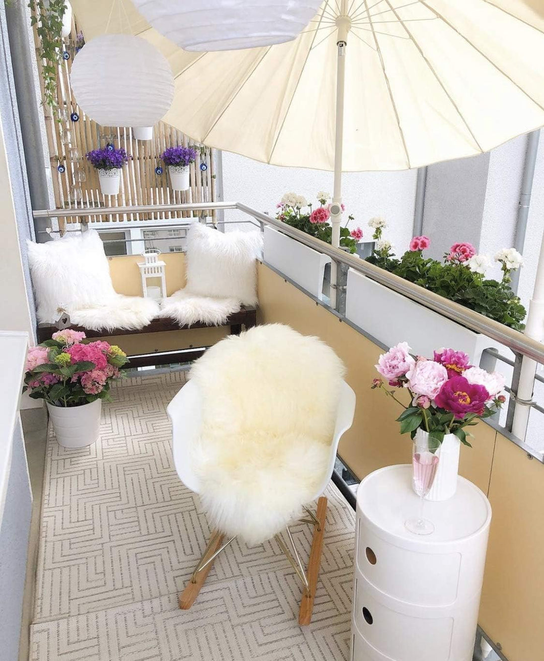 Hollert Lammfell Champagner 100-110 cm echtes Merino Schaffell kuschelig weich Teppich ökologische G