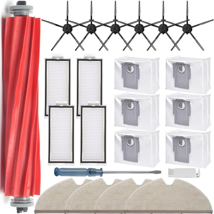 Bluearks 21 Stück Zubehörset für Roborock Q7+ Q7 Max+ Staubsauger Zubehör Kit,1 Hauptbürste 4 Mop Pa