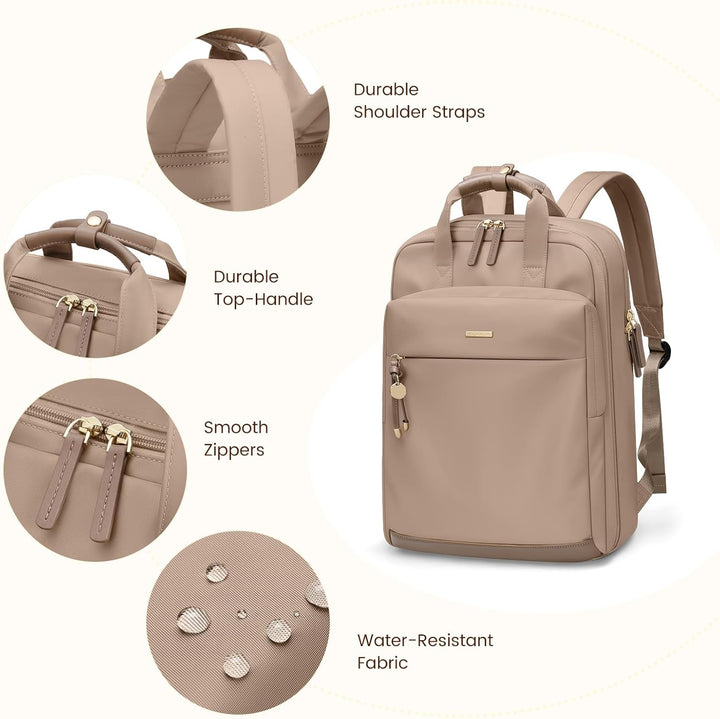 Rucksack Damen, Elegant Schultertasche Gross Casual Daypack Klein Laptop Damen 15,6 Zoll Tagesrucksa