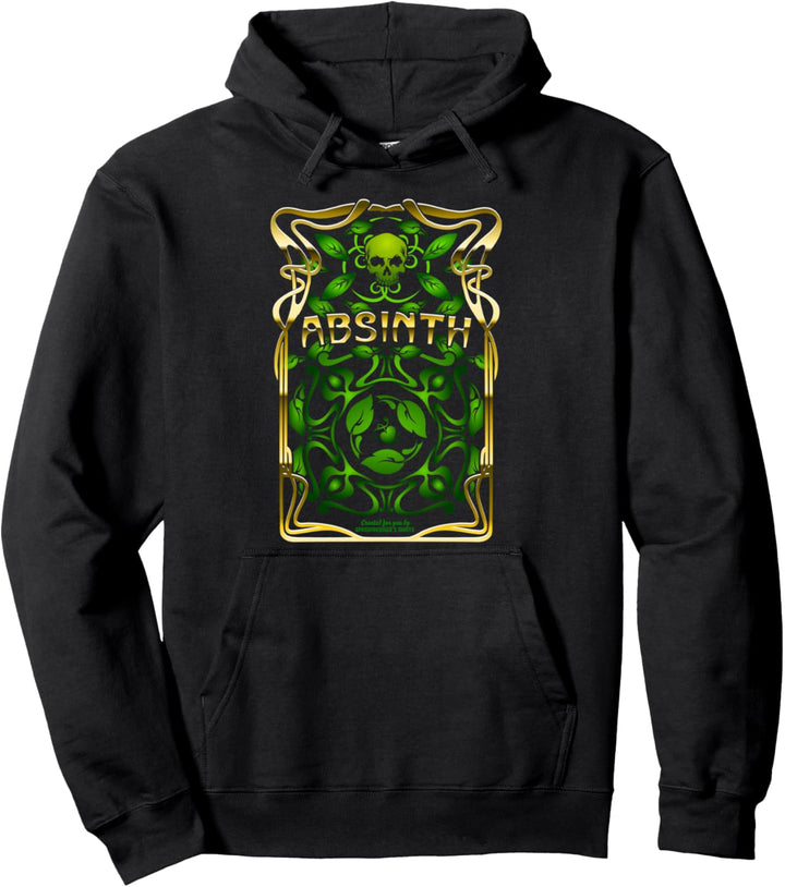 Absinth Art Nouveau Design Grüne Fee Absinth Pullover Hoodie
