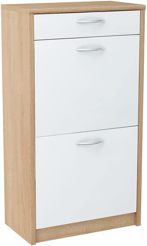 Meblando Schuhschrank Schuhregal - schuhkipper schmal + shauflade, 92 x 50 x 28 cm, Schuhkommode Sch