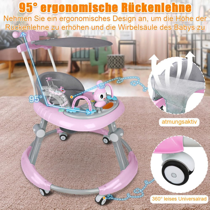 Lauflernhilfe für Babys, Jungen, Mädchen, mitwachsend, 5-in-1, Lauflernhilfe für Babys, faltbar, Räd