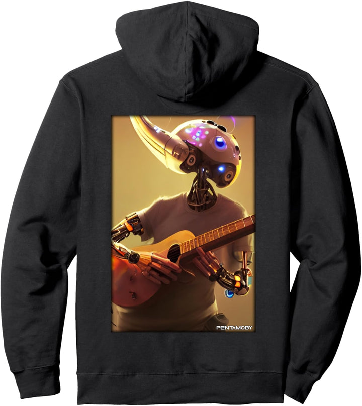 Roboter Gitarre Zukunft Technik Wissenschaft Sci-Fi Maschine Pullover Hoodie