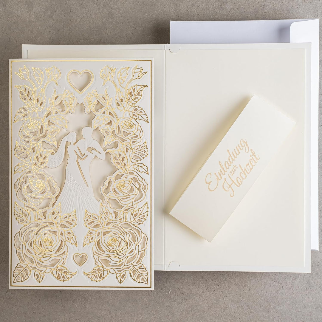 Art Nuvo Hochzeitseinladungen-20 St.130x205mm, Mit Bedruckbaren Einlagen Und Umschlägen Für Hochzeit