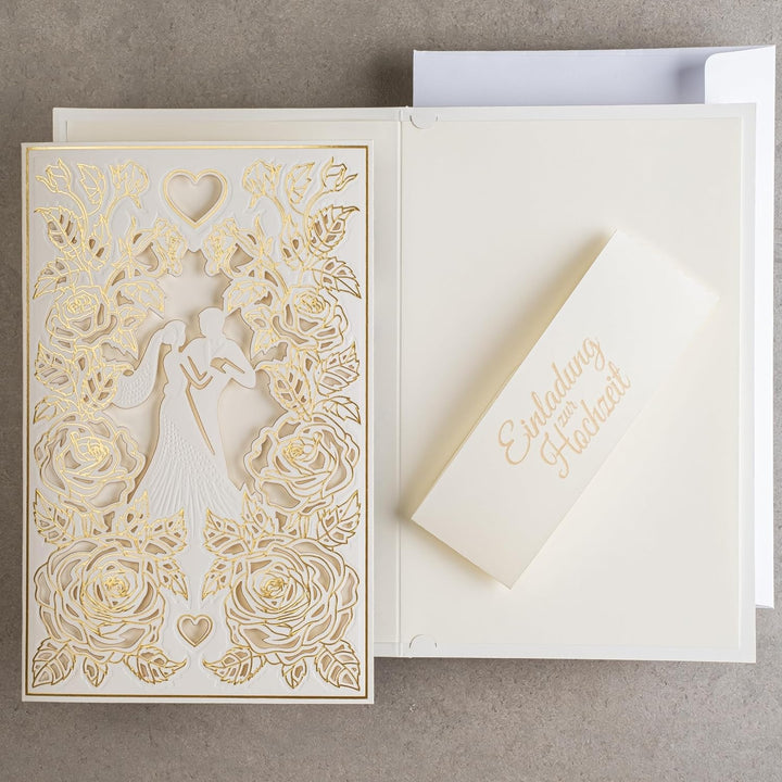 Art Nuvo Hochzeitseinladungen-20 St.130x205mm, Mit Bedruckbaren Einlagen Und Umschlägen Für Hochzeit