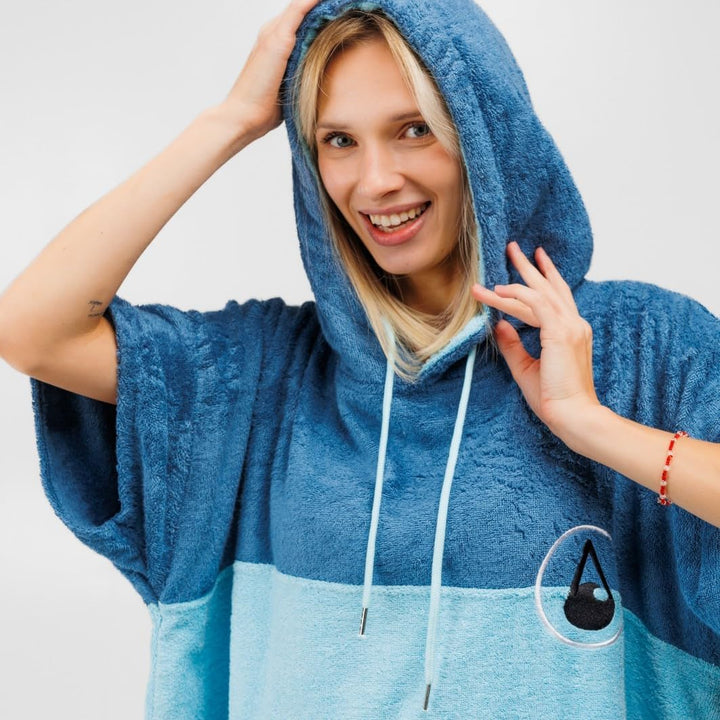 WAVE HAWAII Poncho Air Surfponcho 60% Viskose aus Bambus und 40% Baumwolle für Körpergrössen von 155