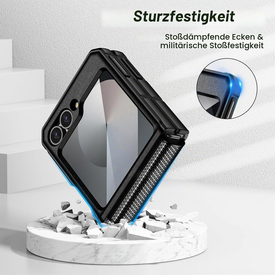 Doeshine Samsung Galaxy Z Flip 6/7 FE Hülle [Not für Flip 7] mit Ständer &amp; Kameraschutz, Ganzkörper