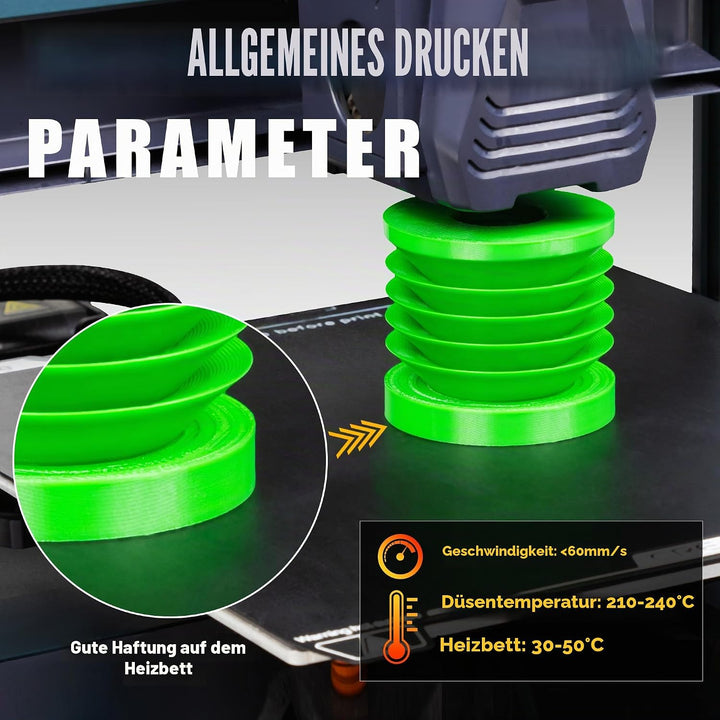 TINMORRY TPU Filament 1.75 mm, TPU 95A Flexibles 3D Drucker Filament mit glänzender Oberfläche, Geei