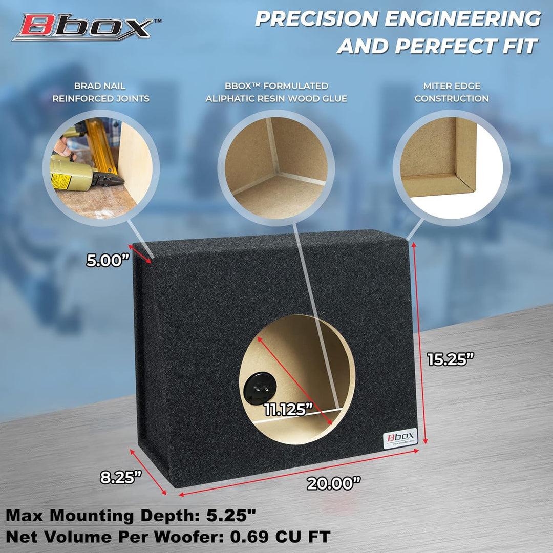 Atrend Bbox Single Sealed 12 Inch Wedge Shaped Subwoofer Enclosure - Universal Wedge Truck Enclosure