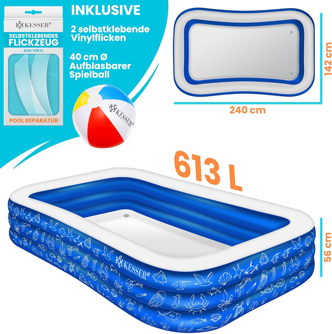 KESSER® Aufblasbarer Pool Familienpool für Kinder und Erwachsene Gartenschwimmbad Familienschwimmbad