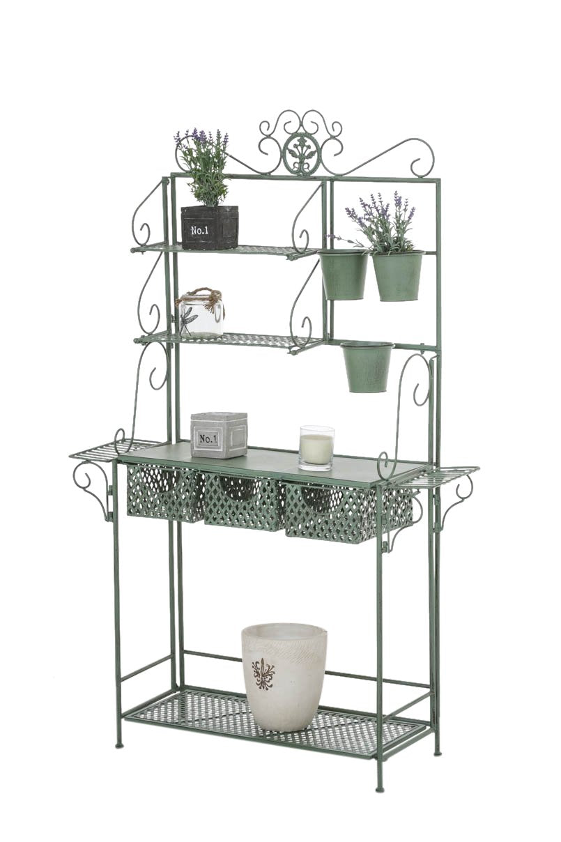 CLP XL-Pflanzenregal SHINE I Blumenregal mit 4 Ablageflächen und extra Halterungen für Blumentöpfe I
