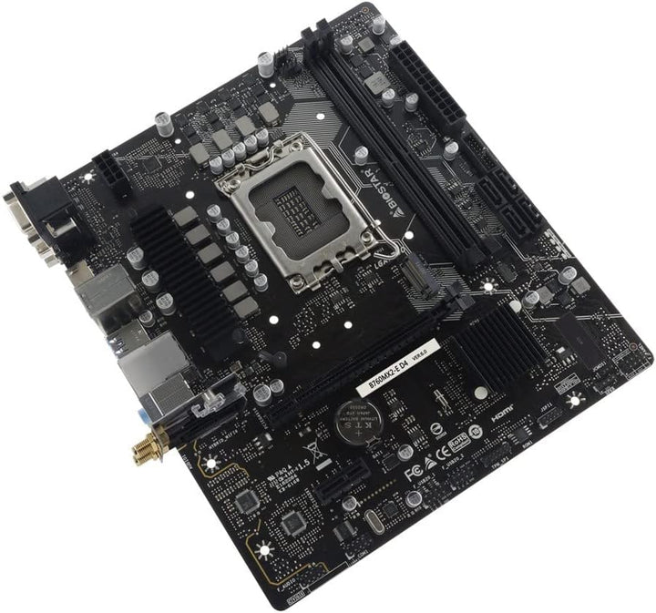 Mainboard|BIOSTAR|Intel B760 Express|Micro-ATX|Memory DDR4|Memory slots 2|1xPCI-Express 3.0 1x|1xPCI