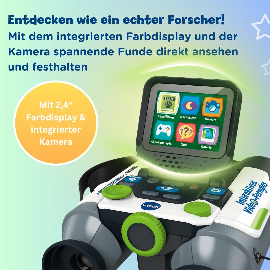 VTech Interaktives Video-Fernglas – Mit eingebauter Kamera, 10-facher Vergrösserung und beeindrucken
