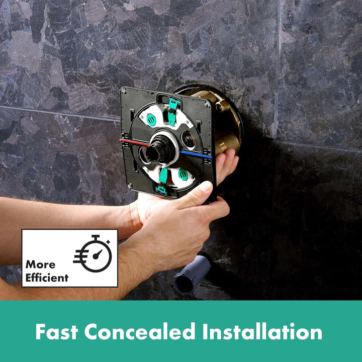 hansgrohe DuoTurn E - Duscharmatur Unterputz für 2 Verbraucher, Mischbatterie Dusche eckig, Einhebel