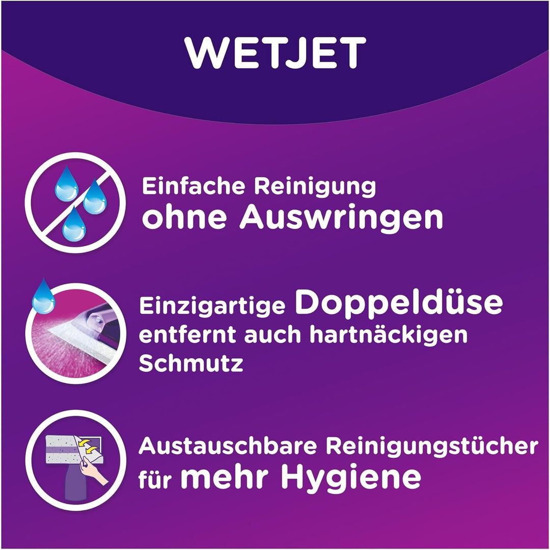 Swiffer WetJet All-in-1 Bodenwischer 20 Nachfülltücher für fast alle Böden, für schnelles & einfache
