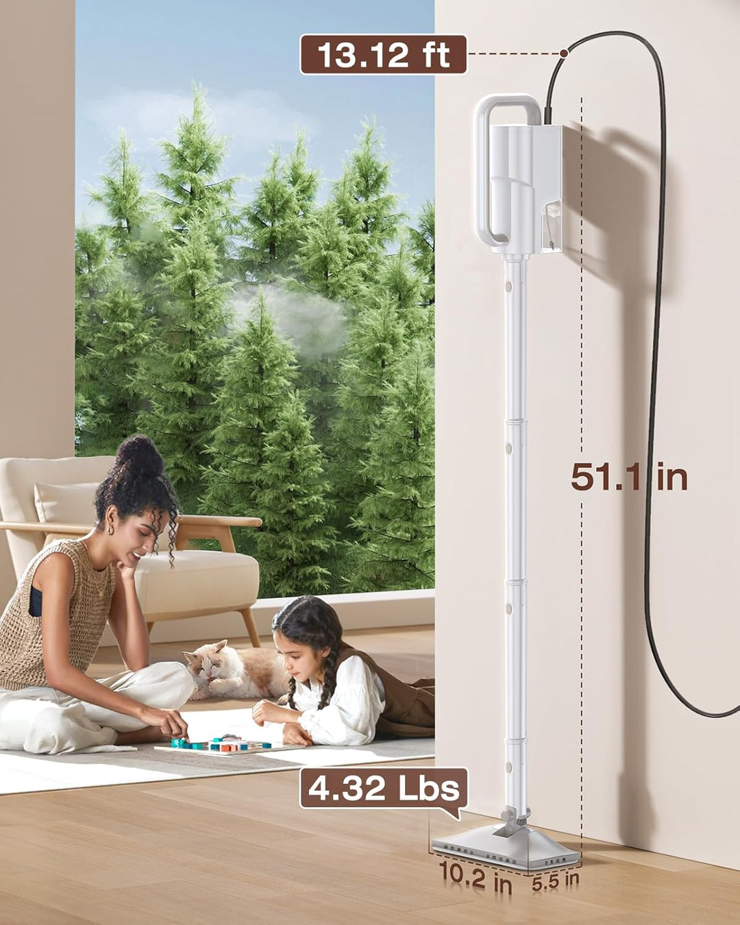 10-in-1 Dampfreiniger mit abnehmbarem Handgerät,Handdampfreiniger Zubehör | 350-ml-Tank,10 Sekunden