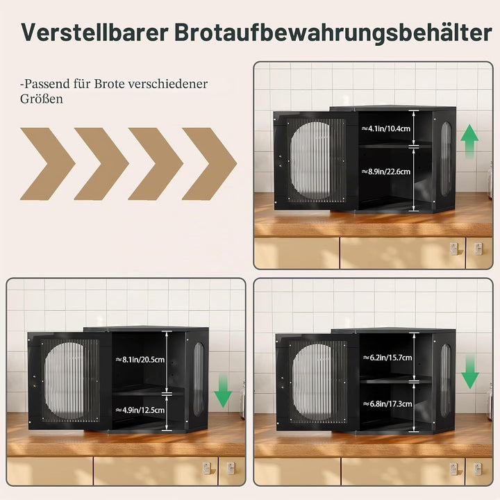 Alpeir Ecke Brotkasten Holz Gross Botkorb für die Küche Brotdose Zwei Ebenen Brot Aufbewahrungsbox V