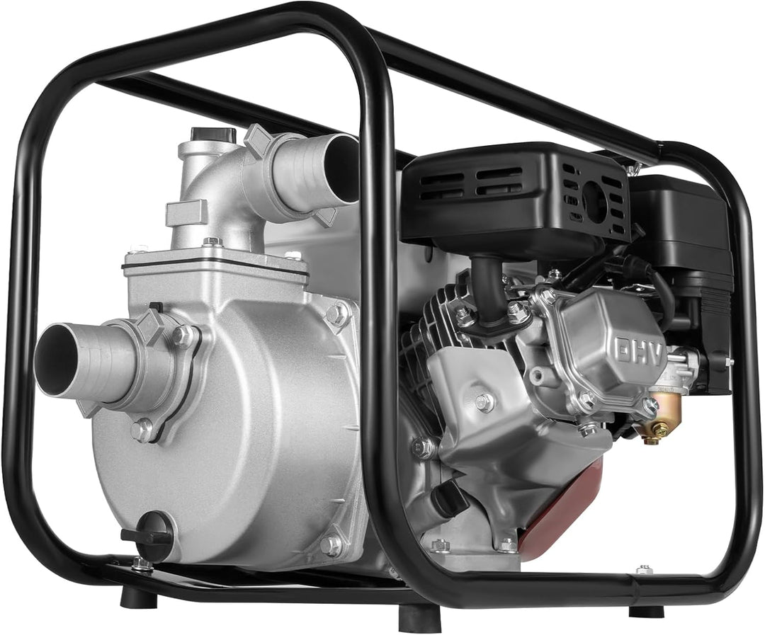 Wasserpumpe 4-Takt Motor Benzin Gartenpumpe 36m³/h Förderleistung 4.8KW, 6.5HP Seilzugstart 3.6L Kra