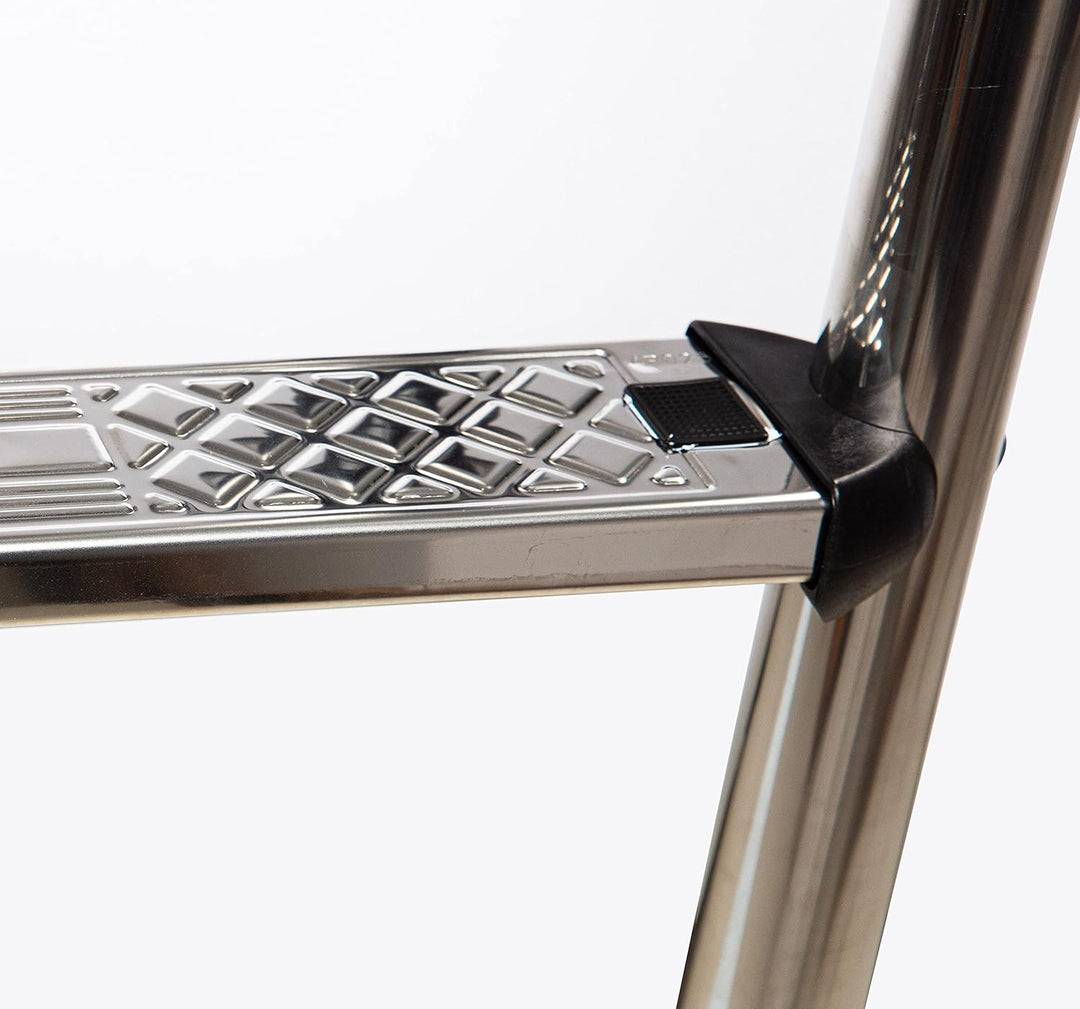 Steinbach Einbaubeckenleiter Edelstahl, 4-stufig, mit Ankersockel, für Beckentiefe 150 cm, schmale A