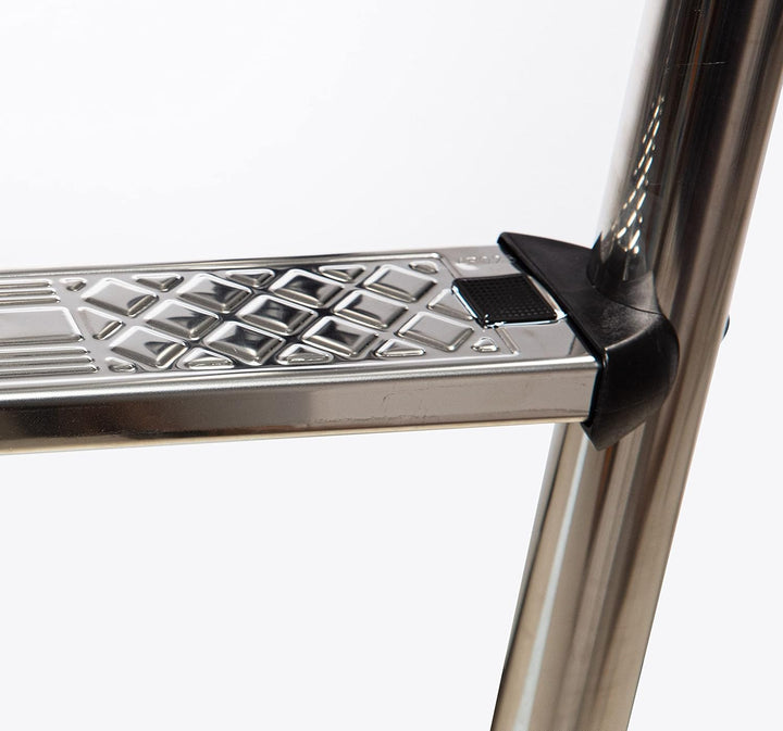 Steinbach Einbaubeckenleiter Edelstahl, 4-stufig, mit Ankersockel, für Beckentiefe 150 cm, schmale A