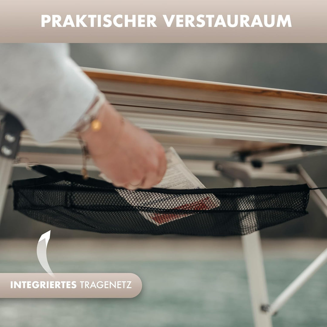 NATURBUMMLER Campingtisch klappbar höhenverstellbar [SOLID-LITEC+] federleichter Aluminium Klapptisc