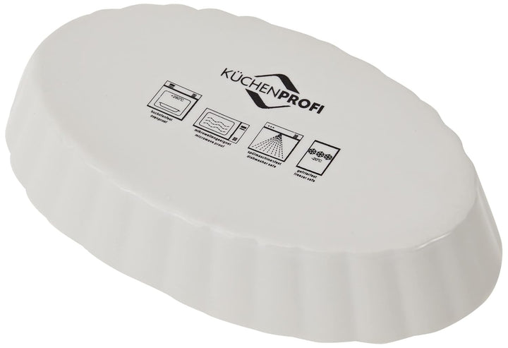 Küchenprofi Creme Brulee Schälchen, Weiss, Hartporzellan, 6er Set, Ofenform, 13 x 8 x 2,5 cm, Souffl