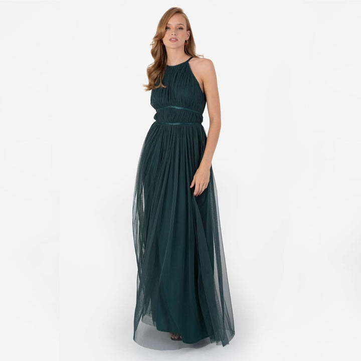Anaya with Love Damen Ladies Maxi Women Halter Neck Sleeveless Back Keyhole Long for Wedding Guest P