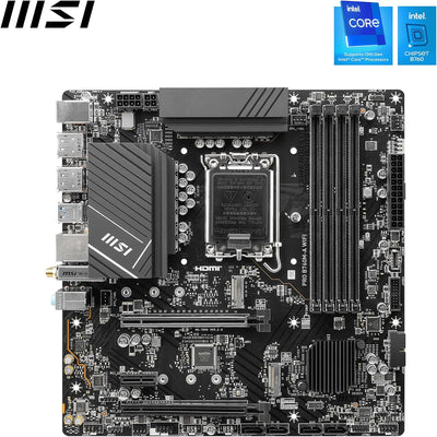 MSI PRO B760M-A WiFi Motherboard, Micro-ATX - Für Intel Core Prozessoren der 12. und 13. Generation,