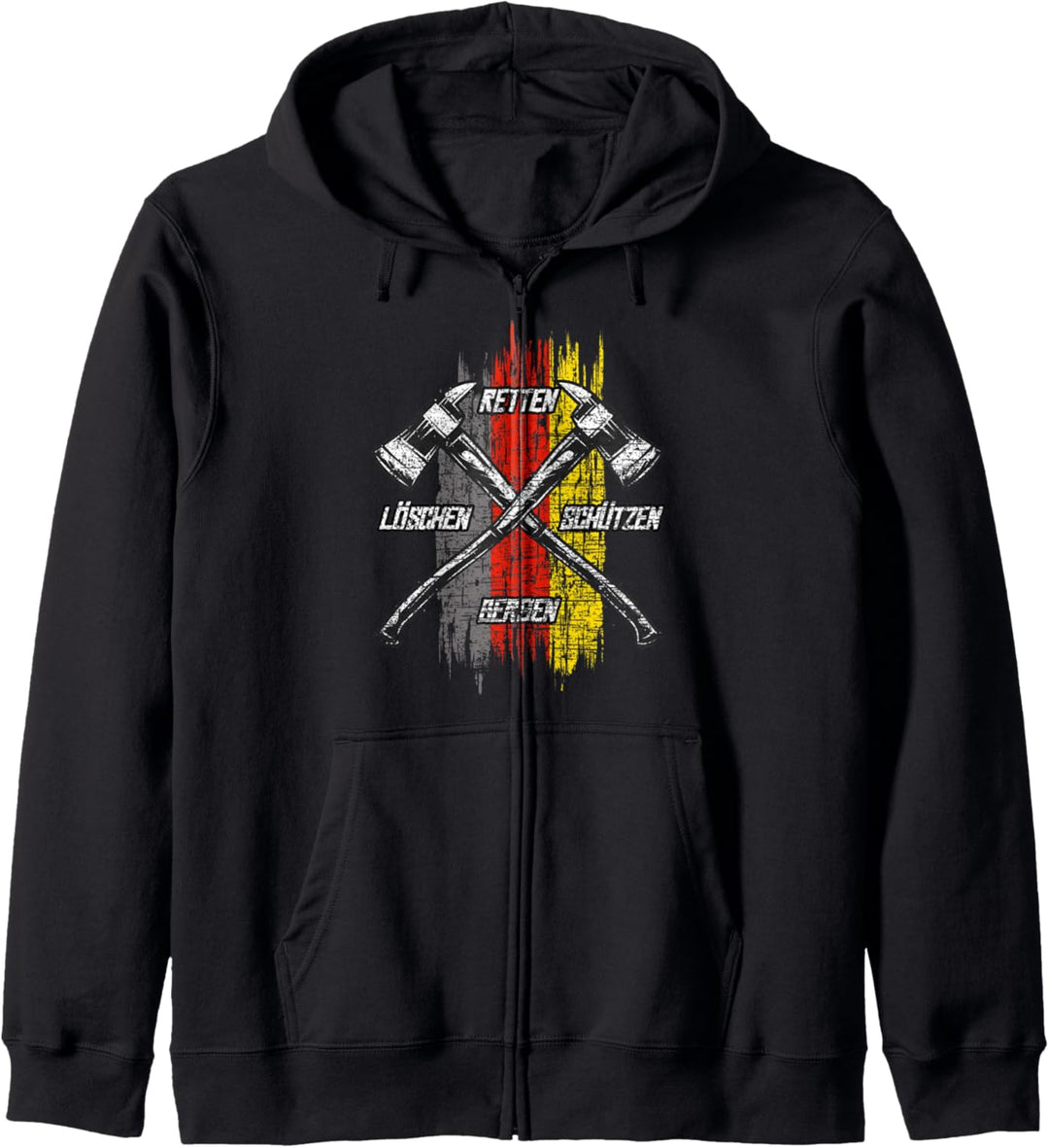 Feuerwehr Deutschland Flagge Feuerwehrmann Feuer Geschenk Kapuzenjacke