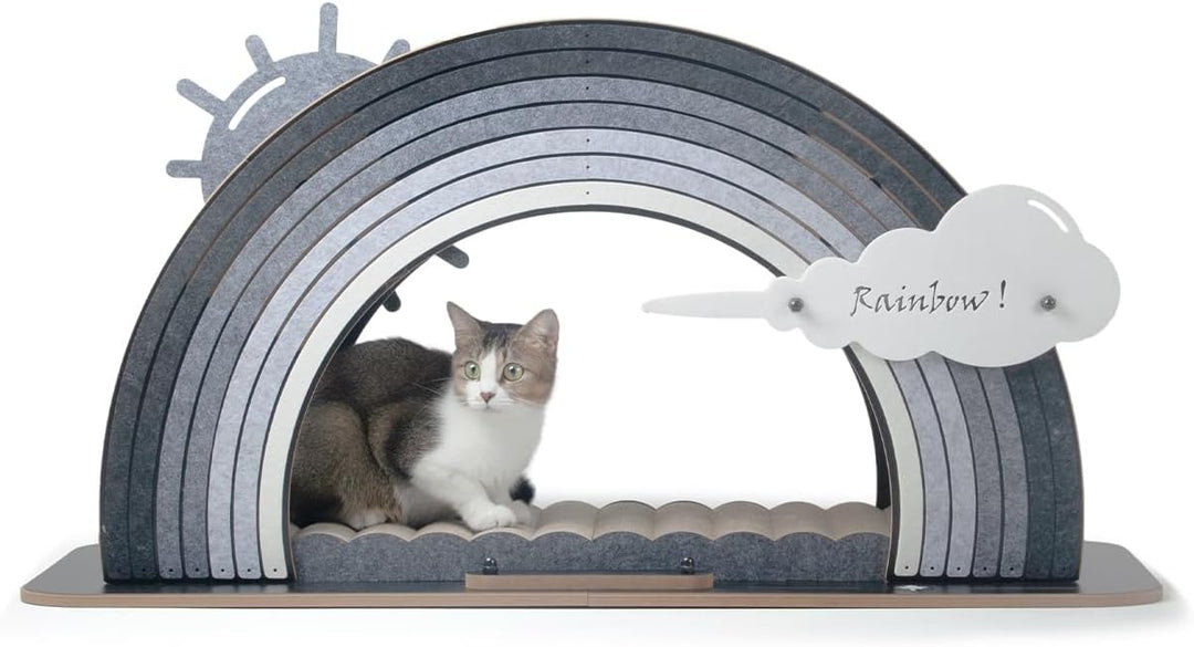 CanadianCat Company | Design-Kratzmöbel Rainbow - grau | Kletter-Bogen mit Kratzbrett | 105 x 45 x 5
