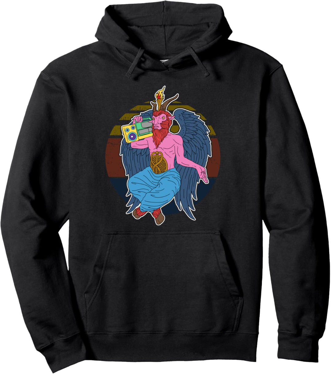 90s Hip Rap Satanismus Hoodie Baphomet Satan Geschenk Hop Pullover Hoodie