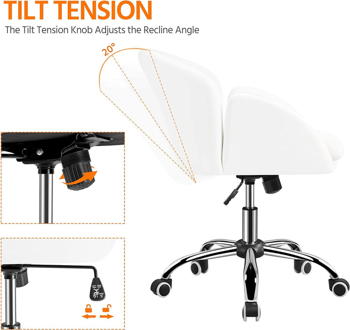 Yaheetech Schreibtischstuhl Ergonomisch Bürostuhl bis 136 kg Belastbar, Drehstuhl Höhenverstellbar C