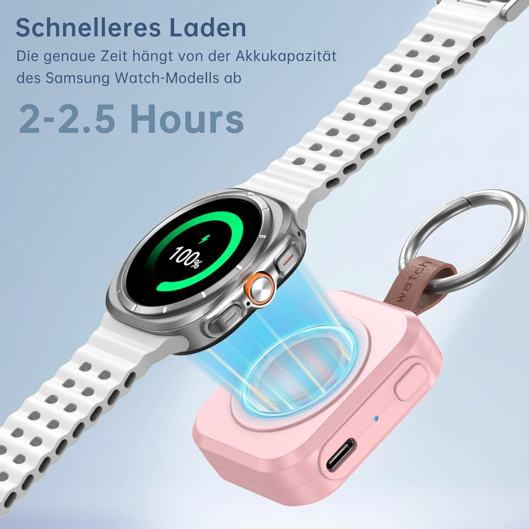 Ladegerät für Samsung Galaxy Watch, 1200 mAh, tragbares Ladegerät für Samsung Galaxy Watch 8/8 Class