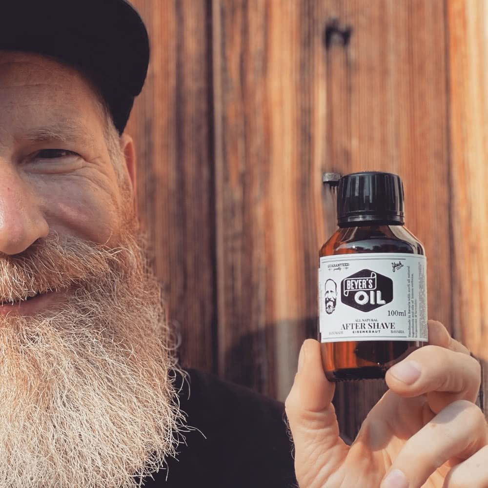 Beyer's Oil Aftershave Eisenkraut 100ml - Handgemacht in Bayern - 100% natürlich - Mit Hamamelis und