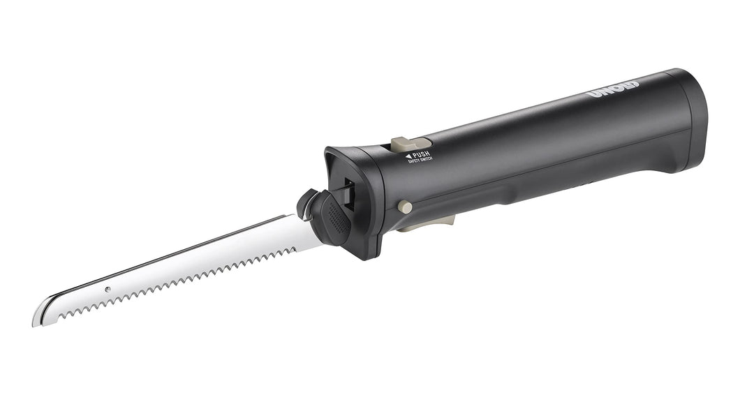 UNOLD 78815 ELEKTROMESSER Cordless mit zwei austauschbaren Edelstahl-Messern für Brot, Gemüse, Fleis