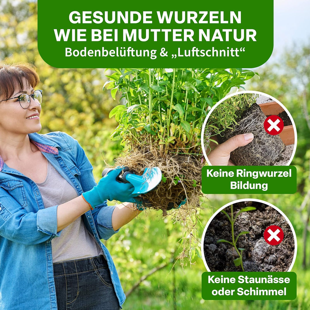 TTL GARDEN 10x 22L Pflanzsack aus Vlies Stoff - aus 300 g/m² Filz &amp; Vlies - | 10er Set 20L +10% = 22