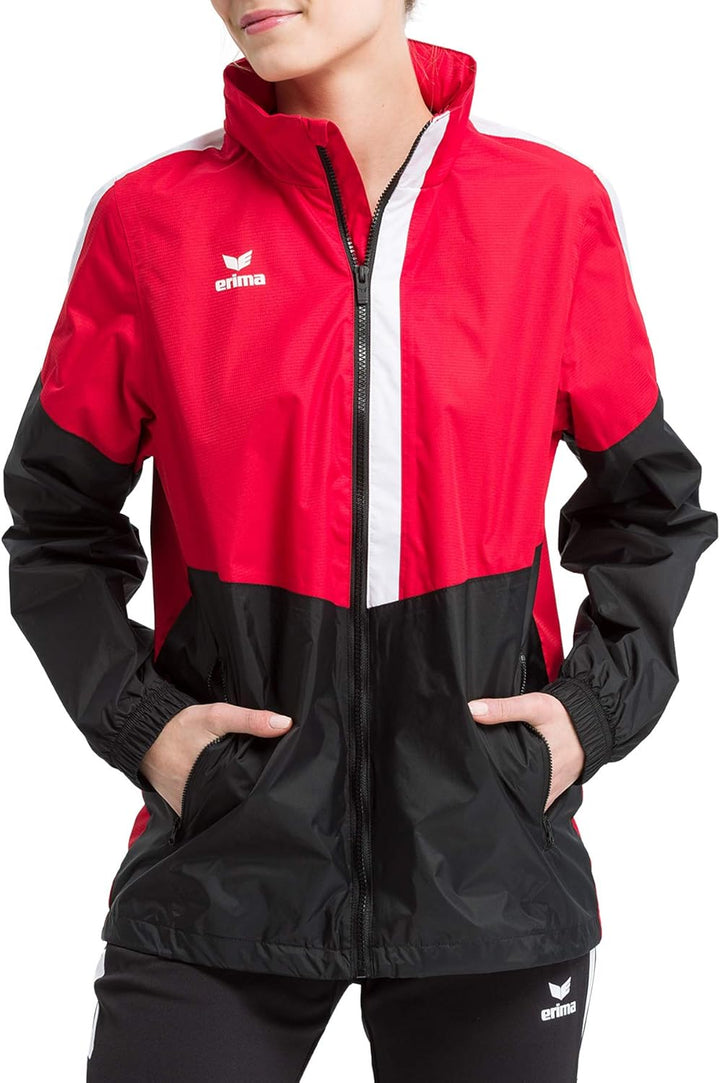 Erima Unisex Kinder Squad Allwetter Jacke 128 Rot/Schwarz/Weiss, 128 Rot/Schwarz/Weiss