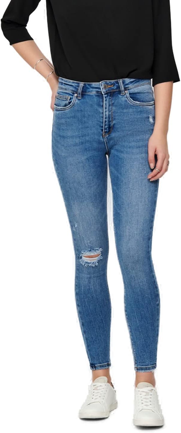 ONLY Female Skinny Jeans ONLMila Life HW Ankle Skinny Fit Jeans 29W / 30L Blau (Medium Blue Denim),