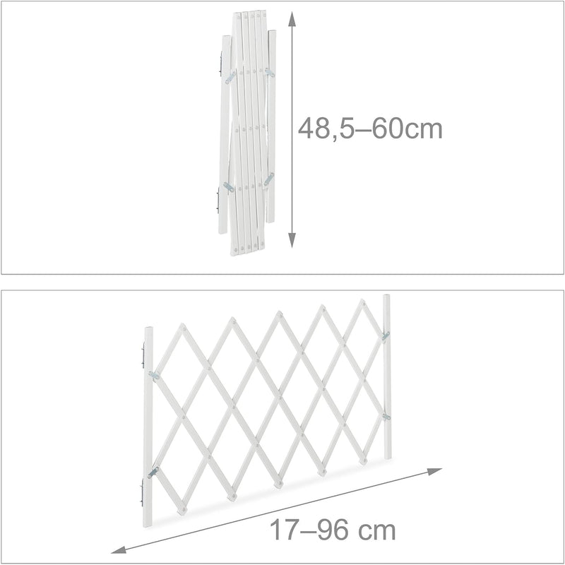 Relaxdays Hundeabsperrgitter, ausziehbar bis 96 cm, 48,5-60 cm hoch, Bambus, Hunde Schutzgitter für