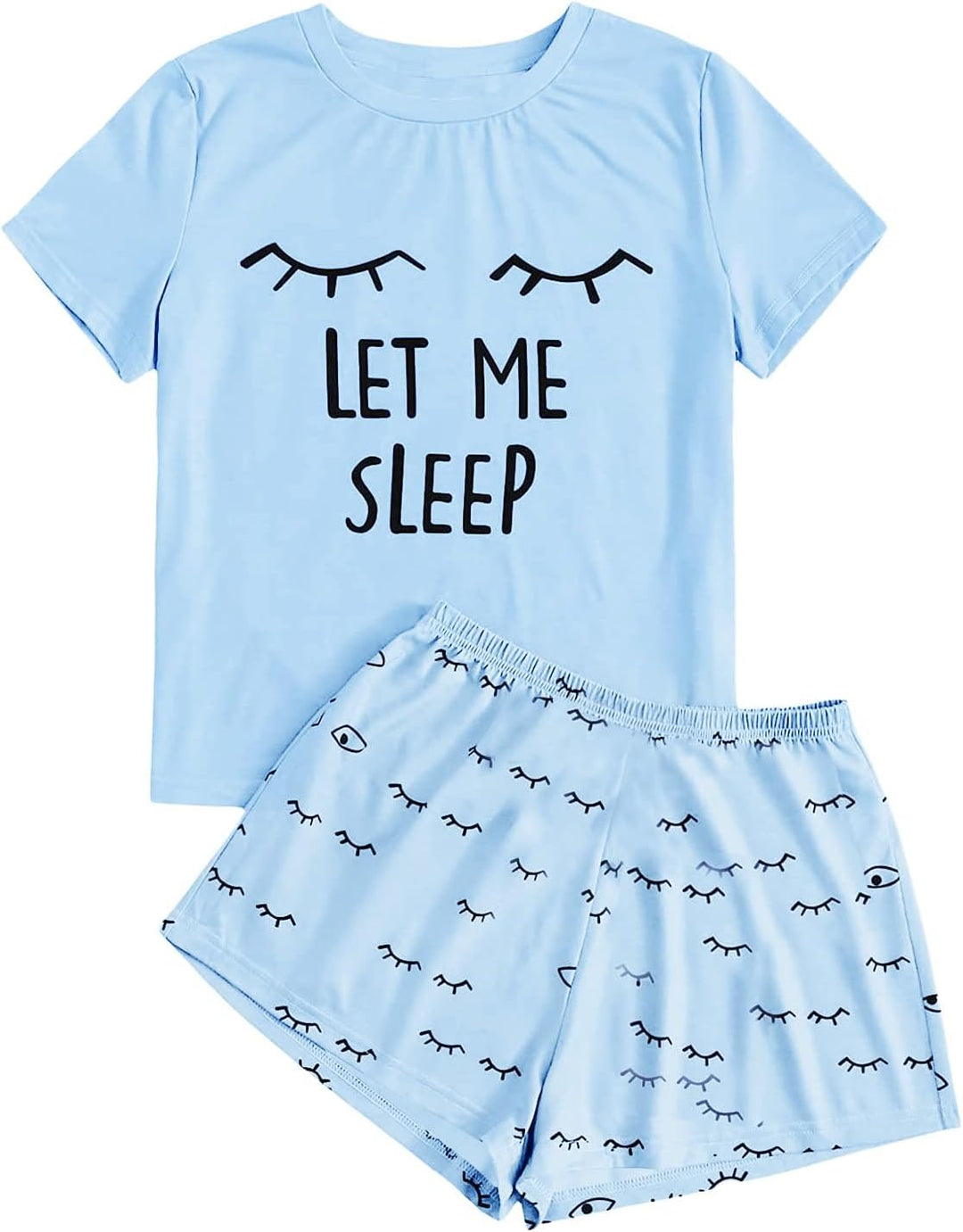Haloumoning Mädchen Schlafanzüge Sommer Niedliche Shorts Set Bequem Kurzarm Cartoon bedrucktes Pyjam