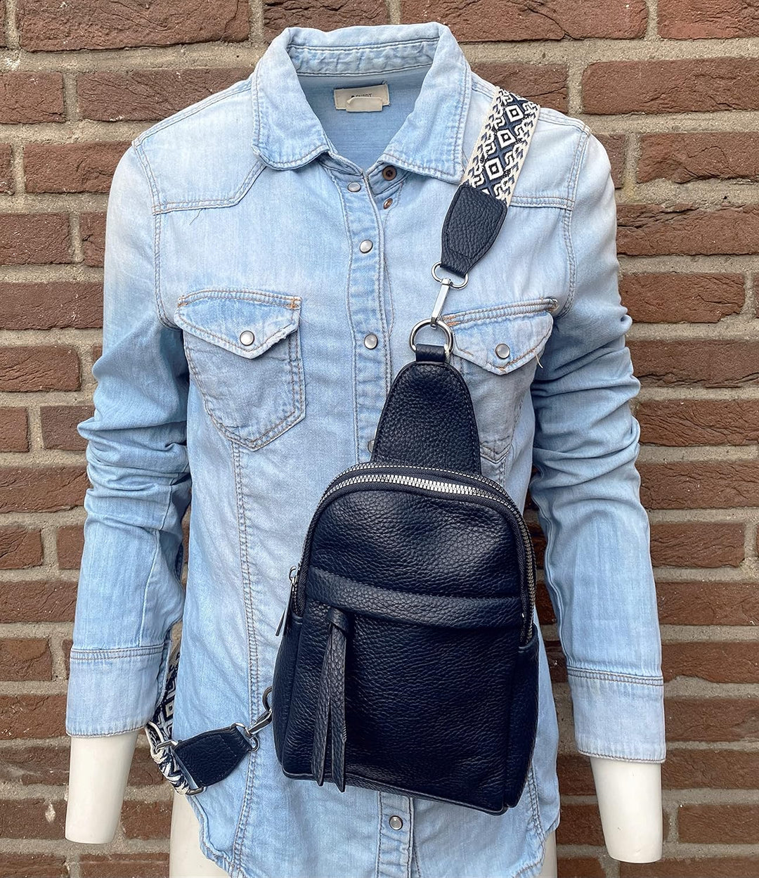 stylx Sling Bag Brusttasche, Crossbody Umhängetasche Damen veganes Leder,Schultertasche Schulterruck
