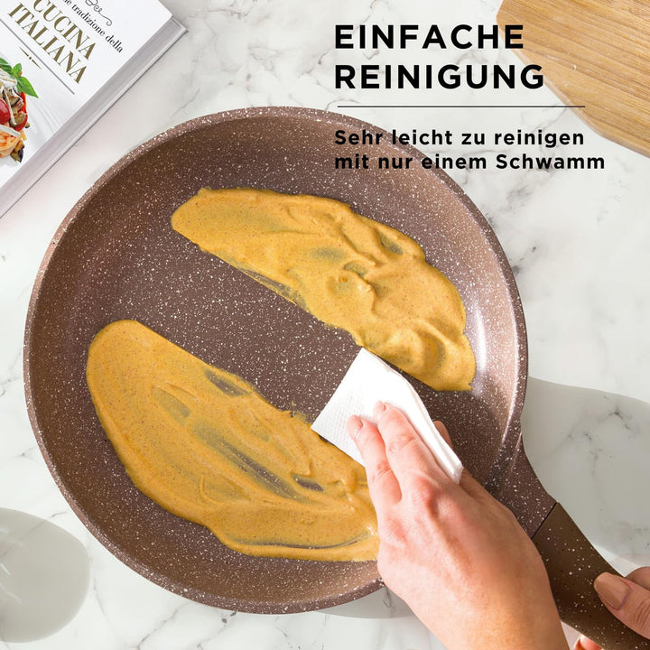 KASANOVA Antihaft-Topfset 0% Fett, Induktionskochgeschirr für alle Kochfelder, Pfannen- und Topfset