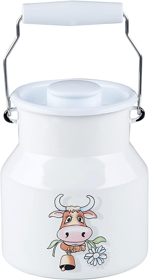 Riess, 0505-084, Milchkanne mit Deckel 1L, ALMLIESEL, Weiss, Vol. (rec.): 1,3 Liter, Made in Österre
